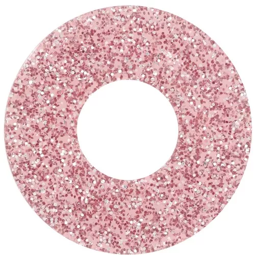 20mm acrylic donuts pendant - Old rose glitter x1