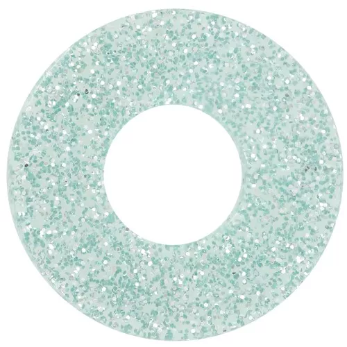 20mm acrylic donuts pendant - Blue frosted glitter x1