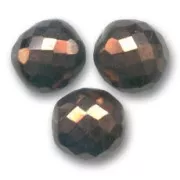 Fire Polished faceted round beads 14mm Dark Bronze x4