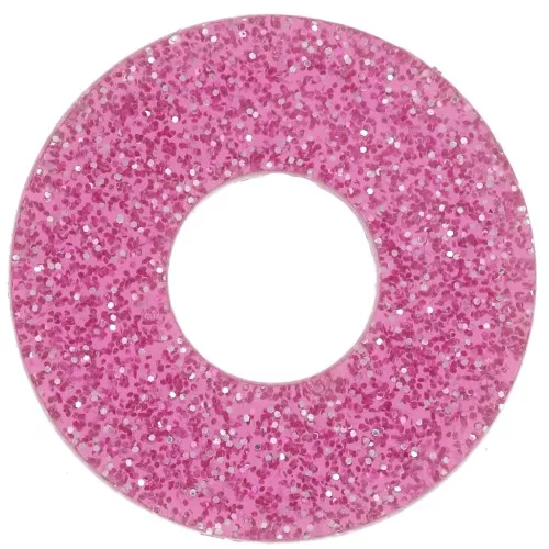 20mm acrylic donuts pendant - Pink Glitter x1