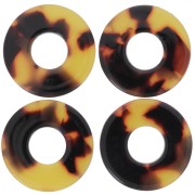 20mm Acetate Donuts Pendant - Tortoiseshell - Brown - Black x1