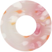 20mm donuts pendant in acetate - Mottled Pink - Pearlescent White x1|raw }}