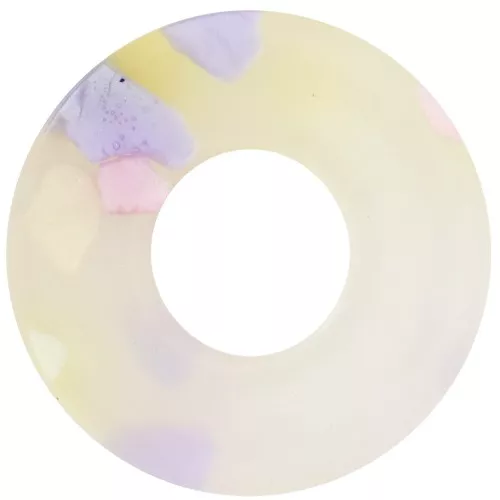 20mm Acetate Donuts Pendant - Terrazzo Translucent - Pink - Violet x1