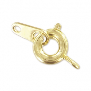 Fine Gold plated springing clasp with tag 5mm x1