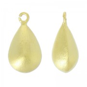 Charm drop 20 mm Fine Gold plated satin x1