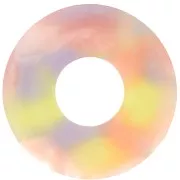 Pendentif donuts 20 mm en acétate - Ecaille de tortue - Jaune - Saumon x1