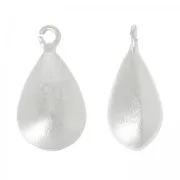 Charm drop 20 mm fine silver plating satin x1