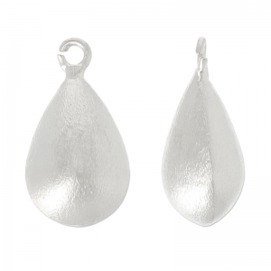 Charm drop 20 mm fine silver plating satin x1