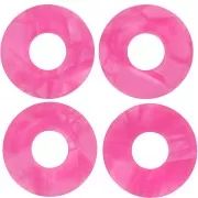 20mm Acetate Donuts Pendant - Marbled Raspberry Pearl x1