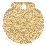 16mm Acrylic Shell Pendant - Golden Glitter x1