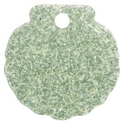 16mm Acrylic Shell Pendant - Moss Green Glitter x1|raw }}