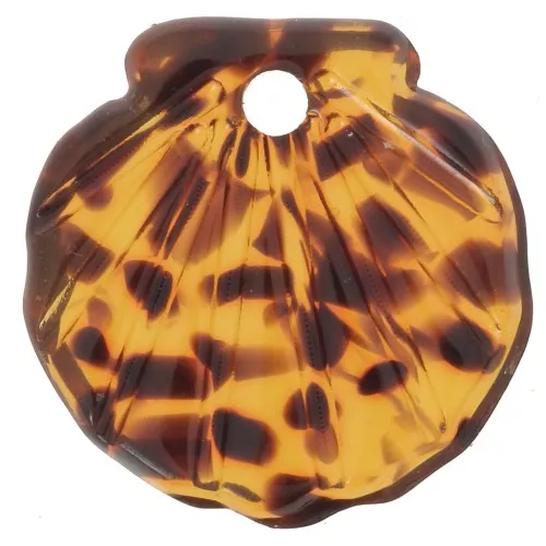 16mm Acetate Shell Pendant - Terrazzo Brown - Black x1