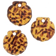 16mm Acetate Shell Pendant - Terrazzo Brown - Black x1