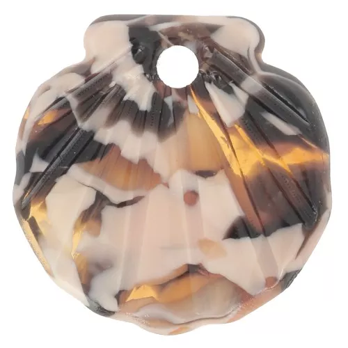 16mm Acetate Shell Pendant - Tortoiseshell - Salmon - Brown x1