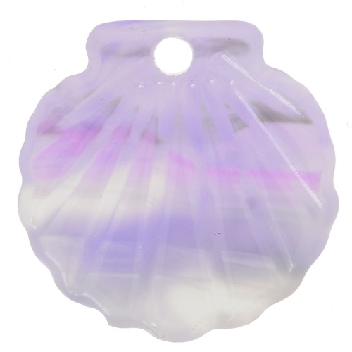 16mm Acetate Shell Pendant - Mauve Marble - Grey x1