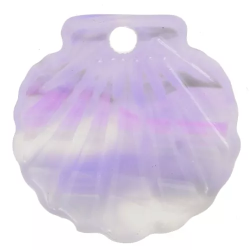 16mm Acetate Shell Pendant - Mauve Marble - Grey x1