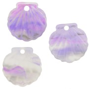 16mm Acetate Shell Pendant - Mauve Marble - Grey x1