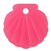 16mm Acrylic Shell Pendant - Neon Pink x1