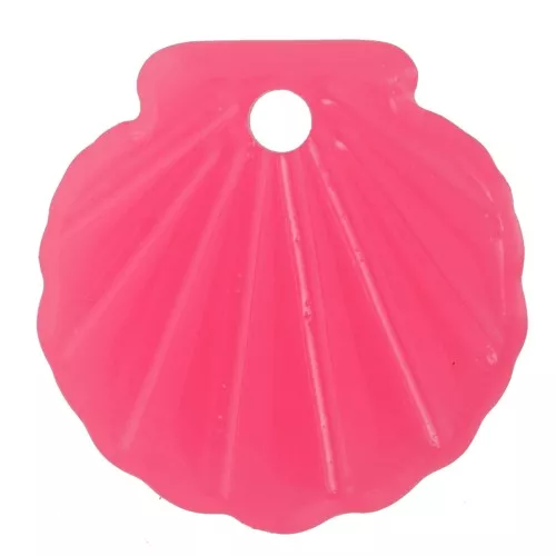 16mm Acrylic Shell Pendant - Neon Pink x1