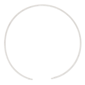 Twisted jonc bracelet 2 rings 150 mm - fine silver plating x1