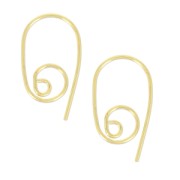 Spiral thread earrings 1 mm Fine gold plated x2|raw }}