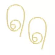 Spiral thread earrings 1 mm Fine gold plated x2