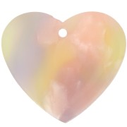 21x18mm Acetate Heart Pendant - Tortoiseshell - Yellow - Salmon x1