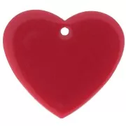 Pendentif coeur 21x18 mm en acrylique - Rouge x1