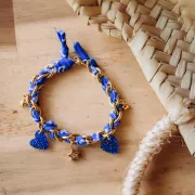 12mm acrylic heart sequin - Royal Blue Glitter x1