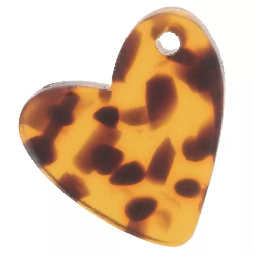 12mm acetate heart Sequin - Terrazzo Brown - Black x1