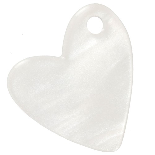 12mm acrylic heart sequin - Pearlescent white x1
