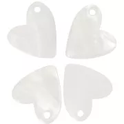 12mm acrylic heart sequin - Pearlescent white x1