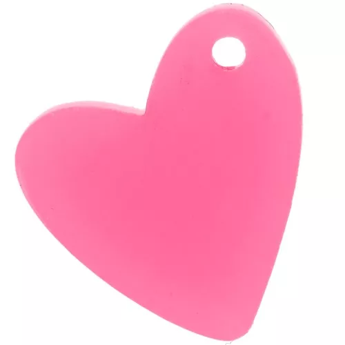 12mm acrylic heart sequin - Neon pink x1