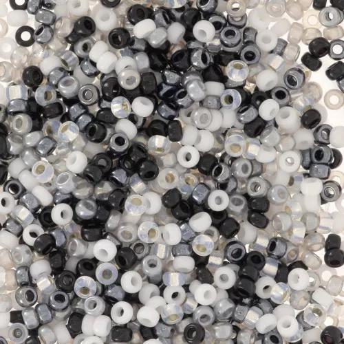 Seed beads mix Miyuki 15/0 - Black and White 2 x8g