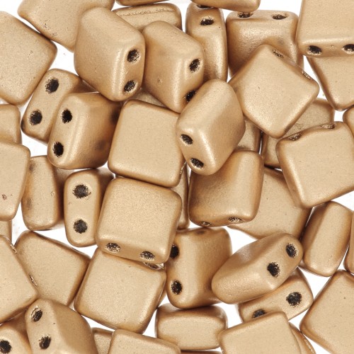 Tile beads 6 mm Gold Mat x50