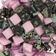 Mix de perles Miyuki - Quarter - Half et Tila Beads - Purple Galaxy x10g