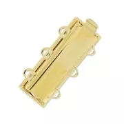 3 strands clasp 9.5x22 mm golden tone x1