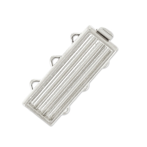 3 strands clasp 9.5x22 mm rhodium tone x1