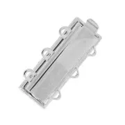 3 strands clasp 9.5x22 mm rhodium tone x1