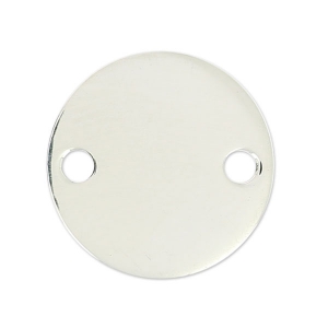 925 Sterling Silver round spacer 2 holes 15 mm x1