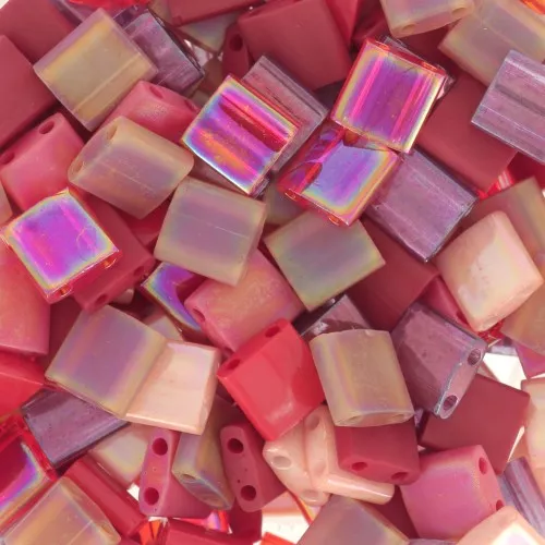 Mix of Tila Beads Miyuki 5x5x1.9 mm - Lady in Red x10g