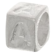 Bead alphabet cube 5x4 mm with large hole - A - 925 Sterling Silver x1|raw }}