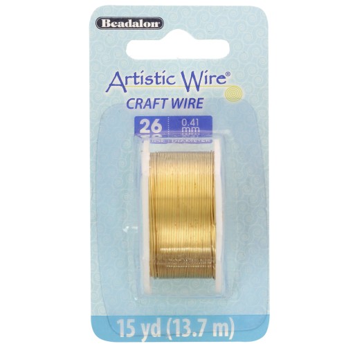 Artistic Wire Brass Wire 0.41 mm - untreated with anti-tarnish coating x 13.7 m