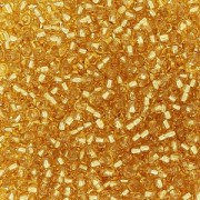 Preciosa Seed Beads 15/0 - 1.5 mm Gold Silver Lined x 20 g