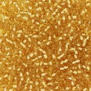 Preciosa Seed Beads 15/0 - 1.5 mm Gold Silver Lined x 20 g