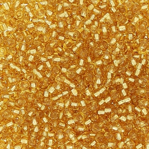 Preciosa Seed Beads 15/0 - 1.5 mm Gold Silver Lined x 20 g