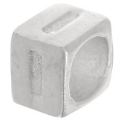 Bead alphabet cube 5x4 mm with large hole - I - 925 Sterling Silver x1|raw }}