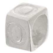 Bead alphabet cube 5x4 mm with large hole - O - 925 Sterling Silver x1|raw }}