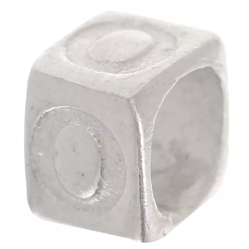Bead alphabet cube 5x4 mm with large hole - O - 925 Sterling Silver x1