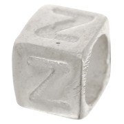 Bead alphabet cube 5x4 mm with large hole - Z - 925 Sterling Silver x1